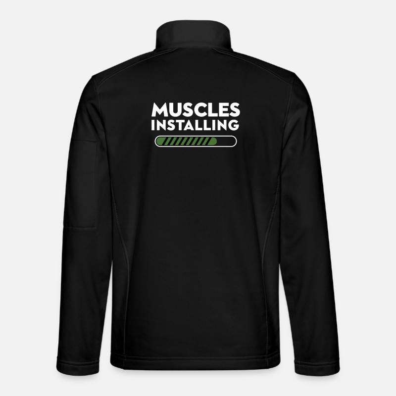 Muscles Installing Progress Graphic - Unisex Softshell Jacket - black