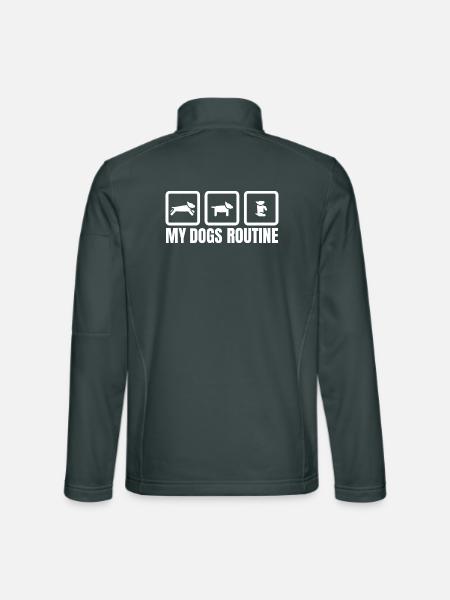 My Dogs Routine - Unisex Softshelljacke - Dunkelgrau - Hinten