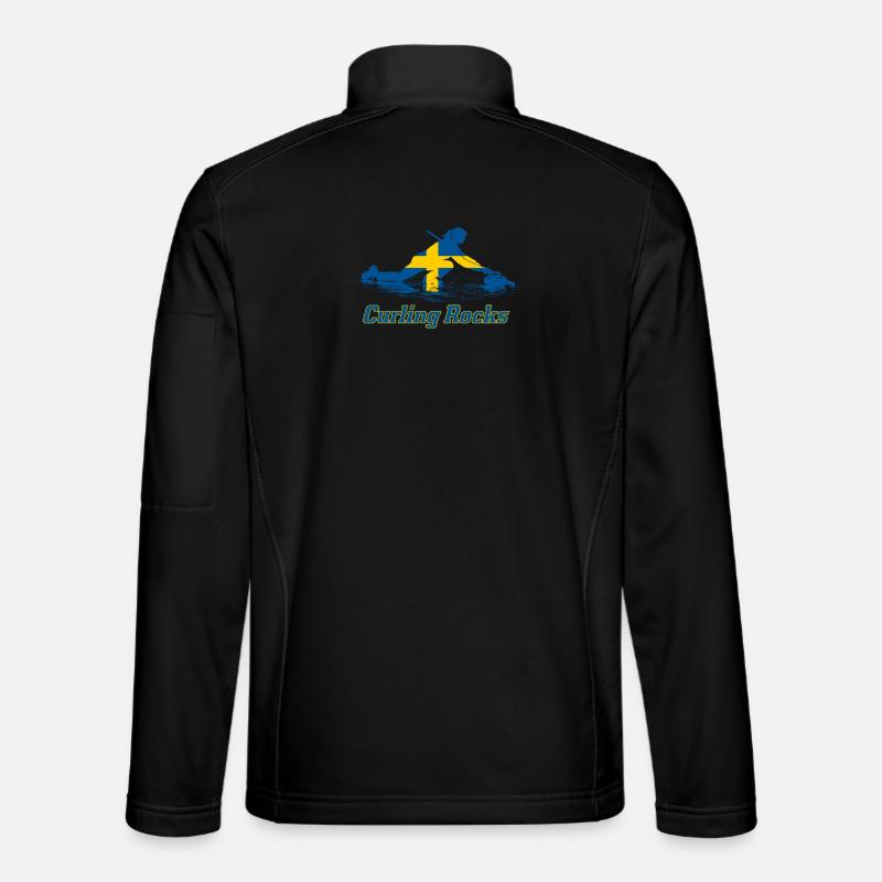 Le curling rocks Suède Fan Merch Veste en tissu softshell Unisexe