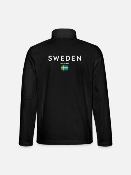 Flagge von Schweden, schwedischer Stolz - Unisex Softshelljacke - Schwarz - Hinten