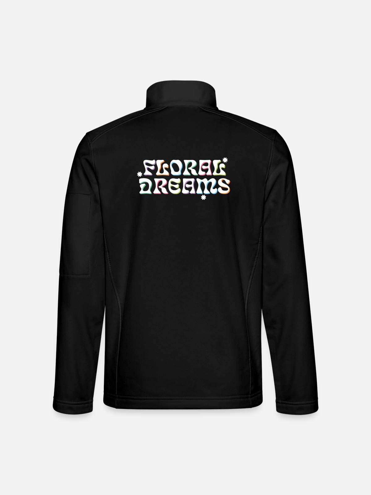 Floral Dreams Retro Style - Unisex Softshelljacke - Schwarz - Hinten