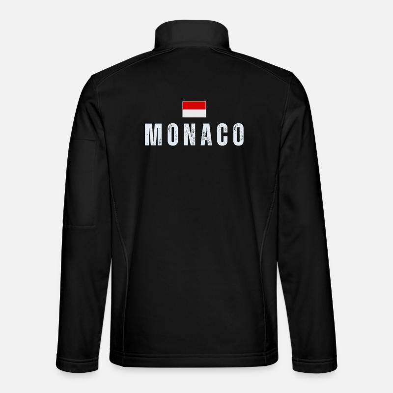 Monaco flag, Monegasque pride - Unisex Softshell Jacket - black