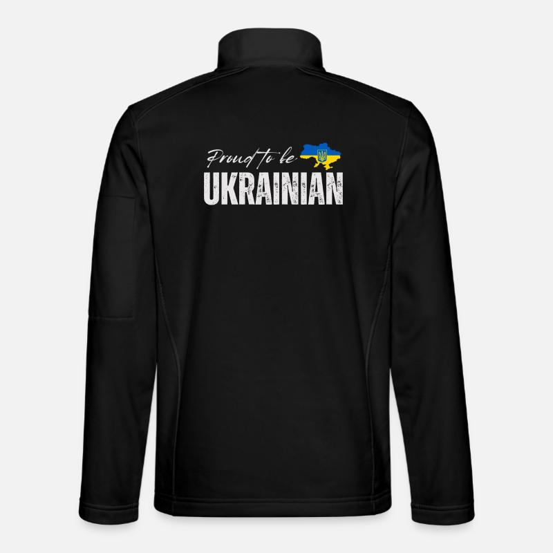 Proud Ukrainian, I love Ukraine - Unisex Softshell Jacket - black