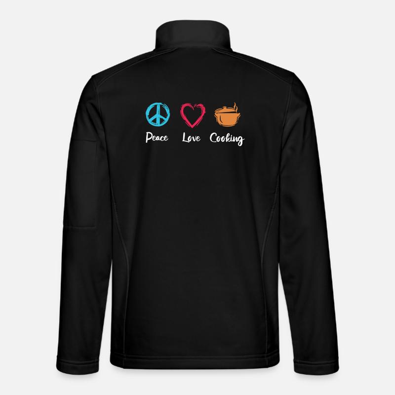 Peace Love Cooking - Unisex Softshell Jacket - black