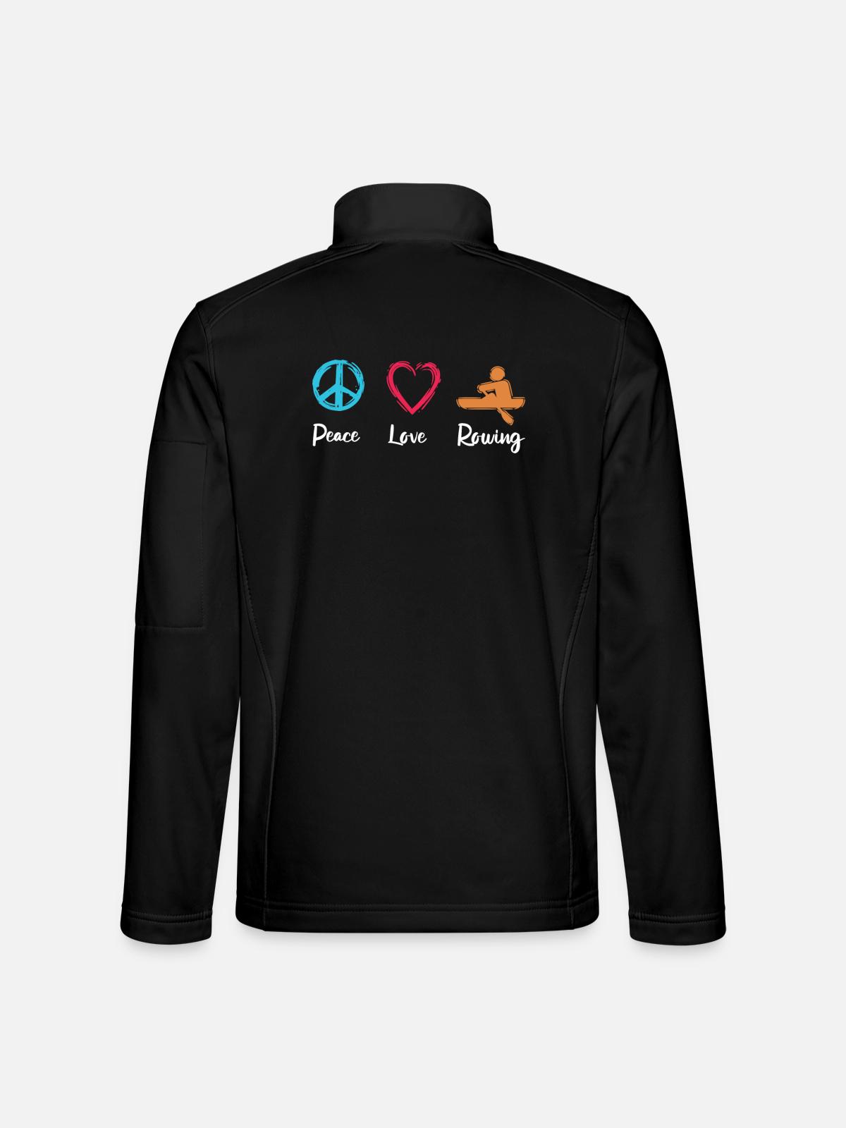 Peace, Love, Rowing - Unisex Softshell Jacket - black - Back