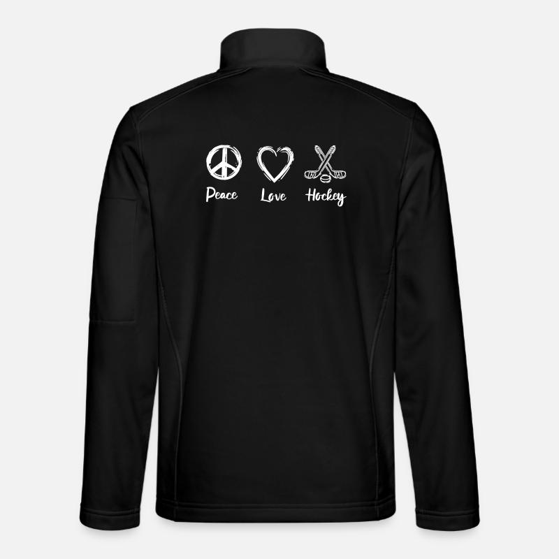 Peace Love Hockey - Unisex Softshell Jacket - black