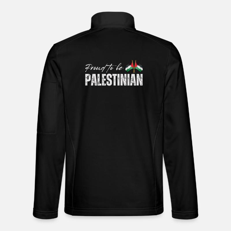 Proud Palestinian, I love Palestine - Unisex Softshell Jacket - black