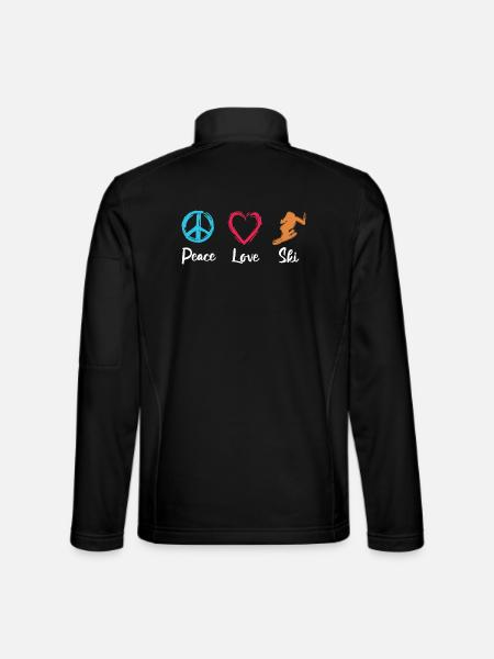 Peace Love Skiing - Unisex Softshell Jacket - black