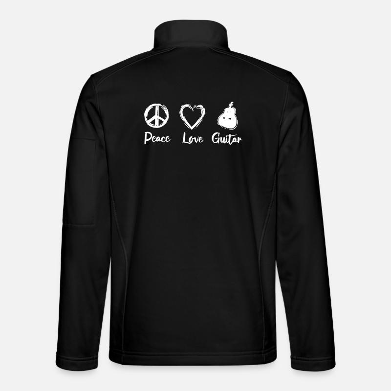 Peace Love Guitar - Unisex Softshell Jacket - black