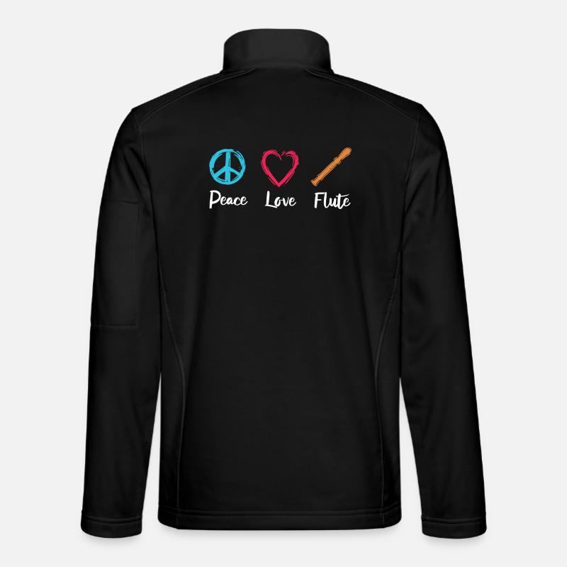 Peace Love Flute - Unisex Softshell Jacket - black