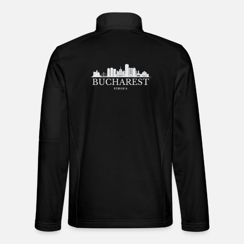 Silhouette de Bucarest, Roumanie de Bucarest - Veste en tissu softshell Unisexe - noir