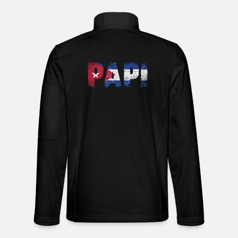 Papi Kuba Flagge Vintage Papa Unisex Softshelljacke