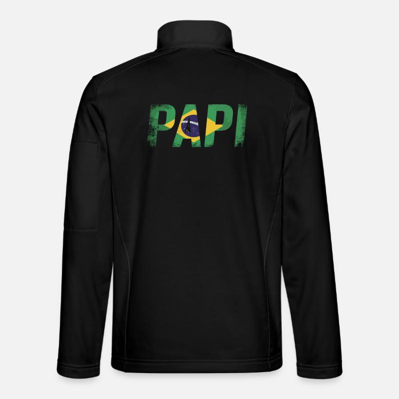 Papi Brasilien Flagge Vintage Papa Unisex Softshelljacke