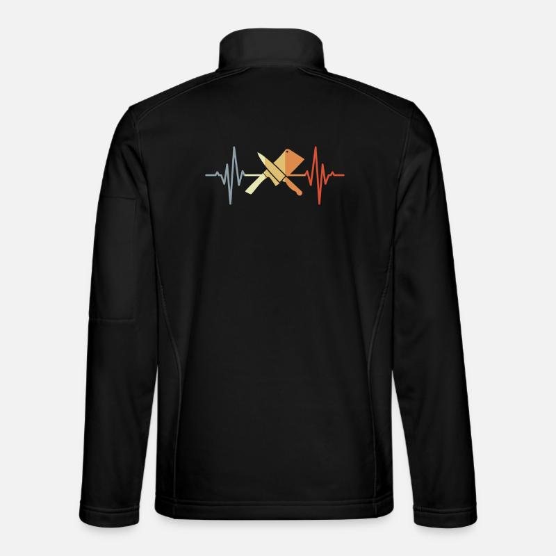 Cleaver Knife Heart Line - Unisex Softshell Jacket - black