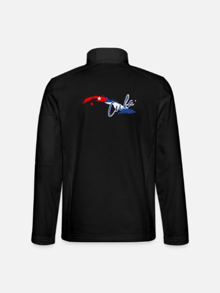 Carte avec le drapeau de Cuba, j’adore Cuba - Veste en tissu softshell Unisexe - noir - Dos