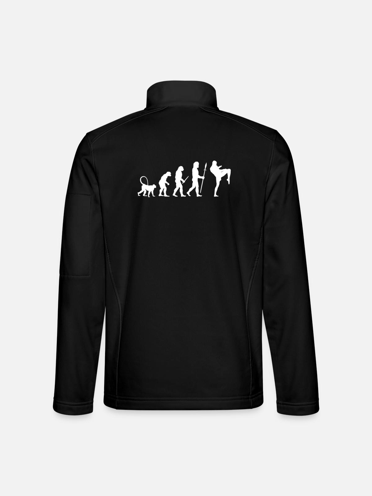 Entwicklung eines Kickboxers - Unisex Softshelljacke - Schwarz - Hinten