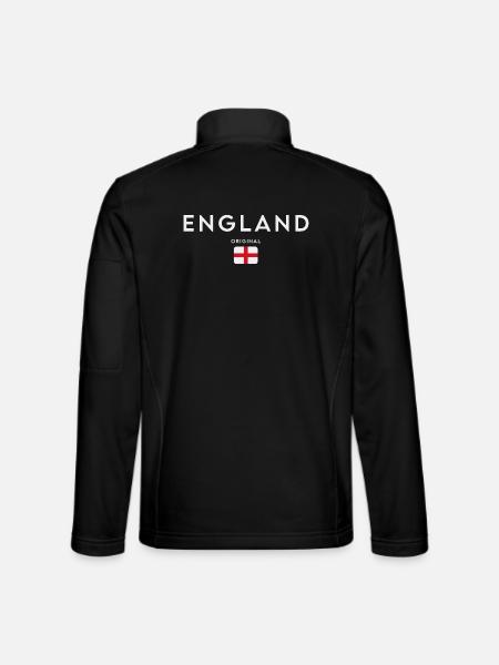 Flagge von England, britischer Stolz - Unisex Softshelljacke - Schwarz - Hinten