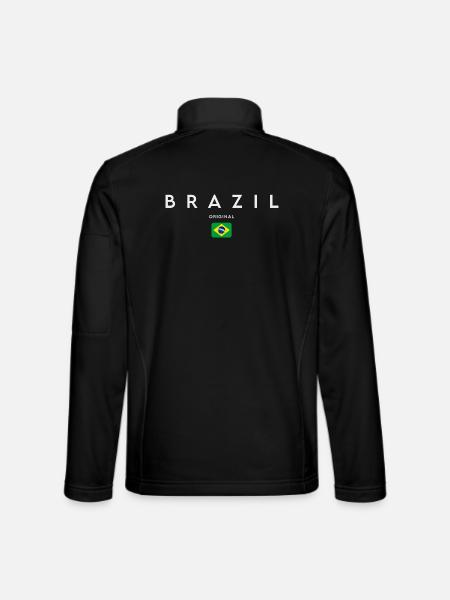 Drapeau brésilien, fierté brésilienne - Veste en tissu softshell Unisexe - noir