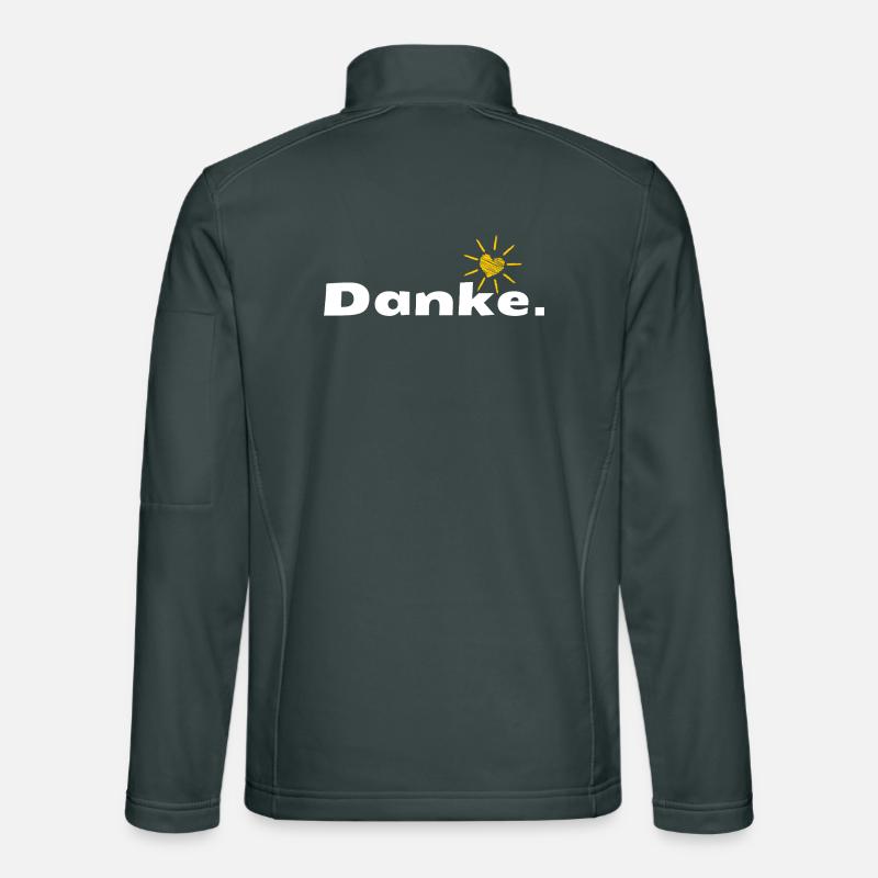 Merci HerzSonne Typography Veste en tissu softshell Unisexe