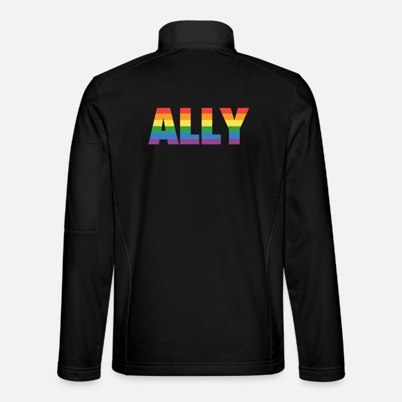 ALLY – Design arc-en-ciel pour les partisans LGBTQ+ Veste en tissu softshell Unisexe