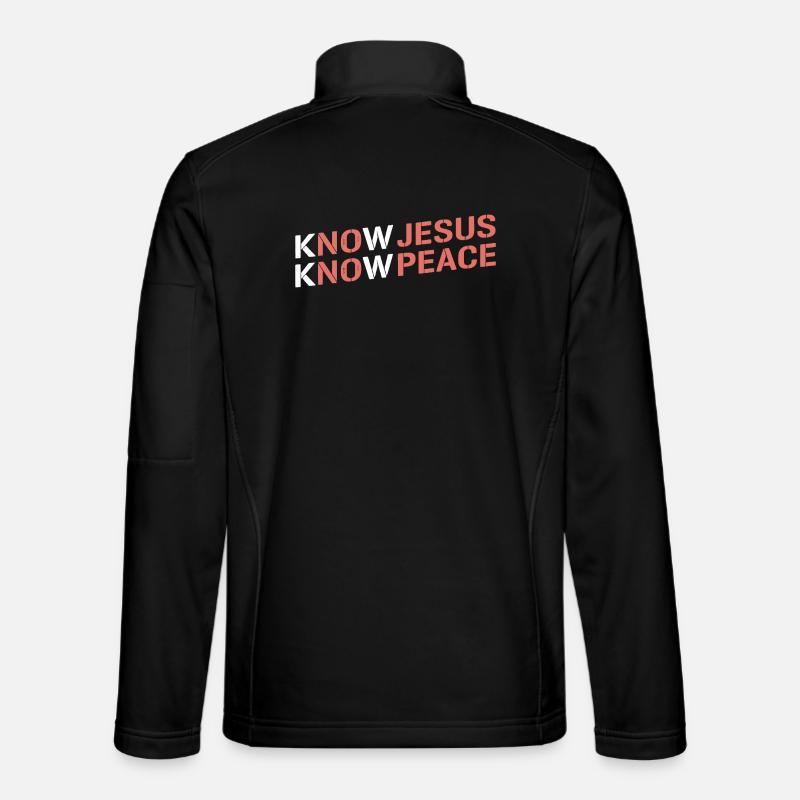 Know Jesus Know Peace Gradient - Unisex Softshell Jacket - black