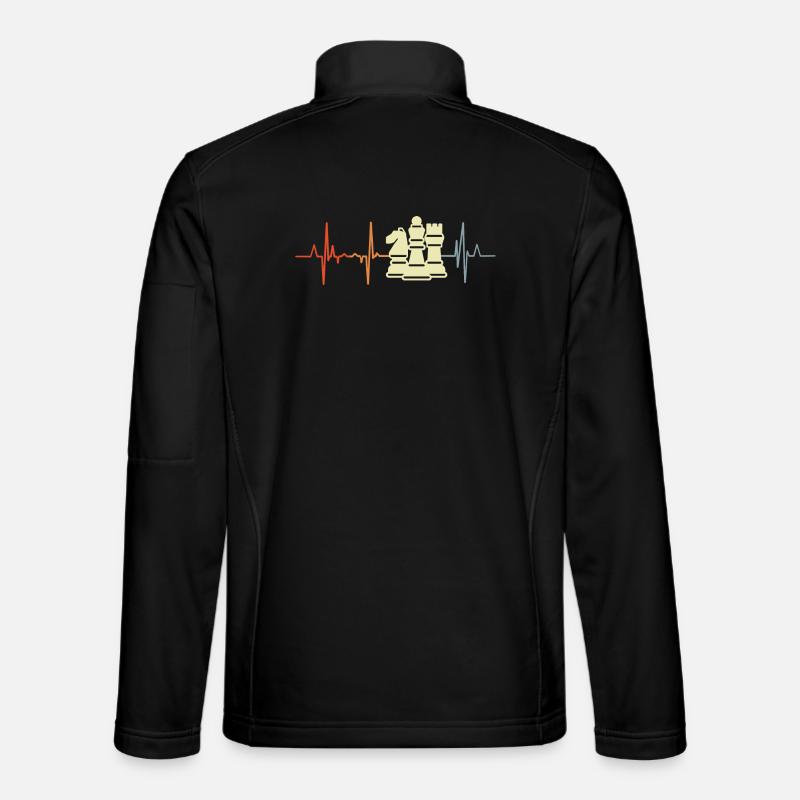 Pièces d’échecs Cardiogramme - Veste en tissu softshell Unisexe - noir
