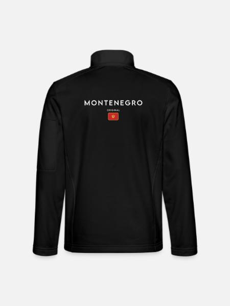 Flag of Montenegro, Montenegrin pride - Unisex Softshell Jacket - black - Back