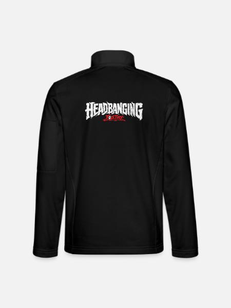 Headbanging logo white - Unisex Softshell Jacket - black - Back