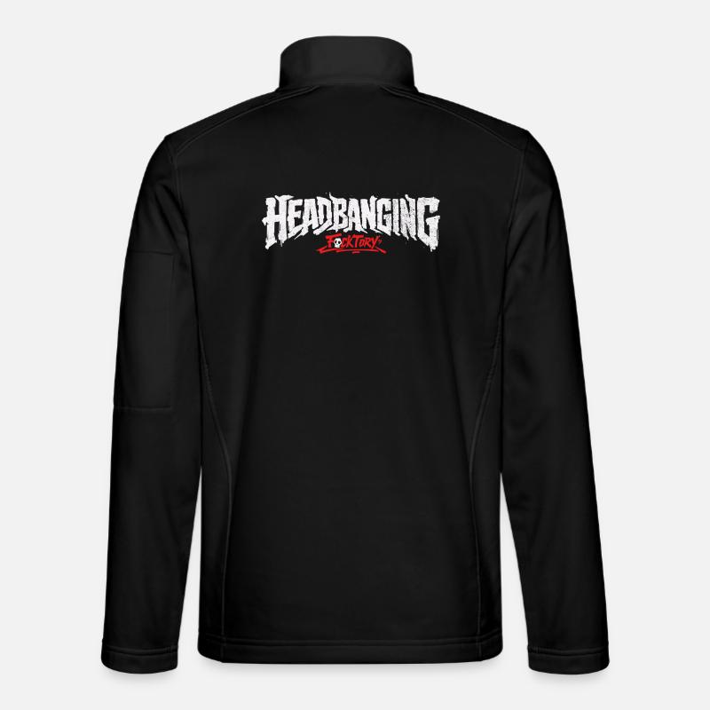 Headbanging logo white - Unisex Softshell Jacket - black
