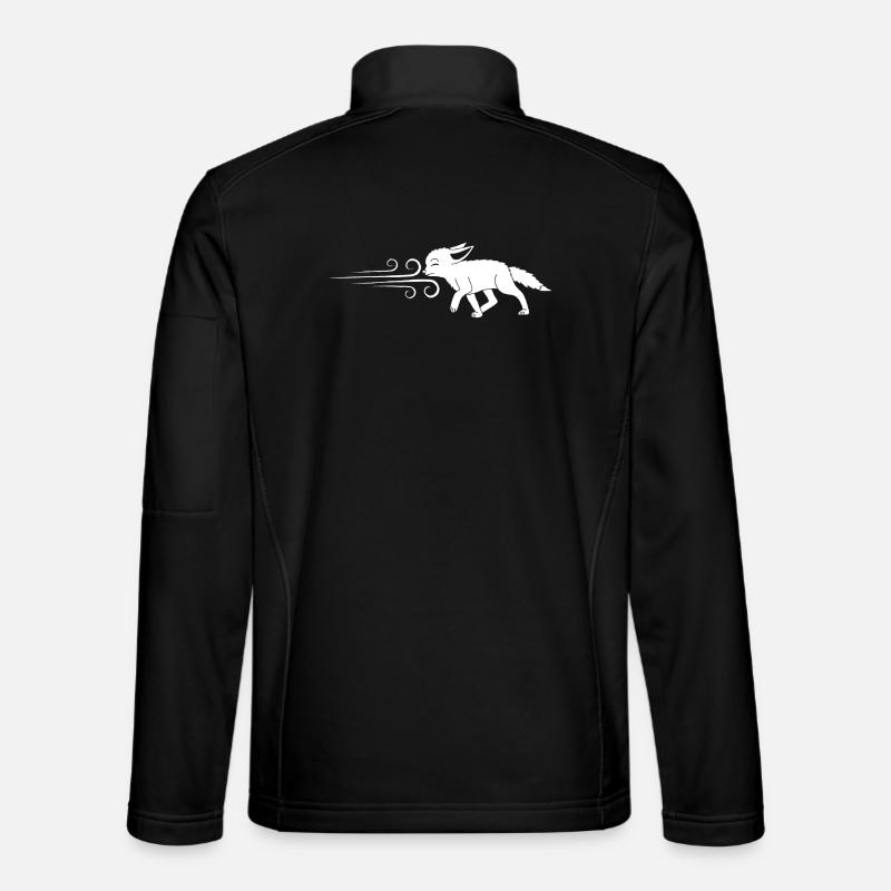 Der weiße Fuchs und der Wind - Unisex Softshelljacke - Schwarz