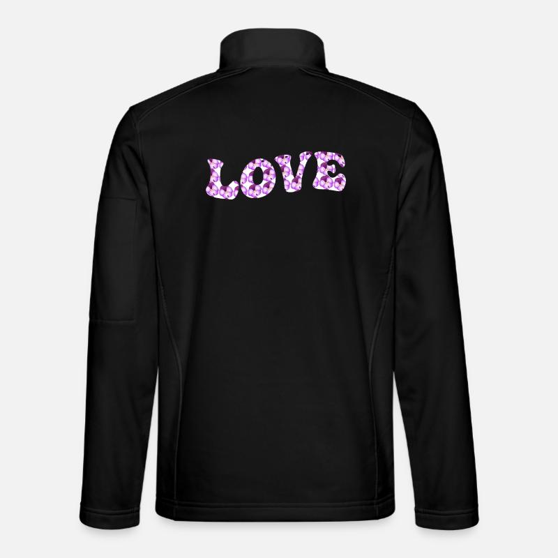 Love motif with lilac flowers - Unisex Softshell Jacket - black