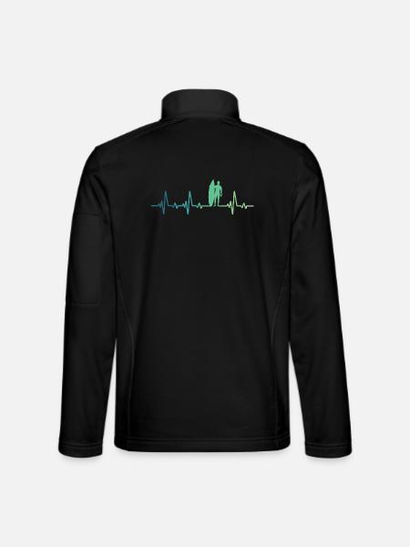 surf battement de coeur cadeau surfeur - Veste en tissu softshell Unisexe - noir - Dos
