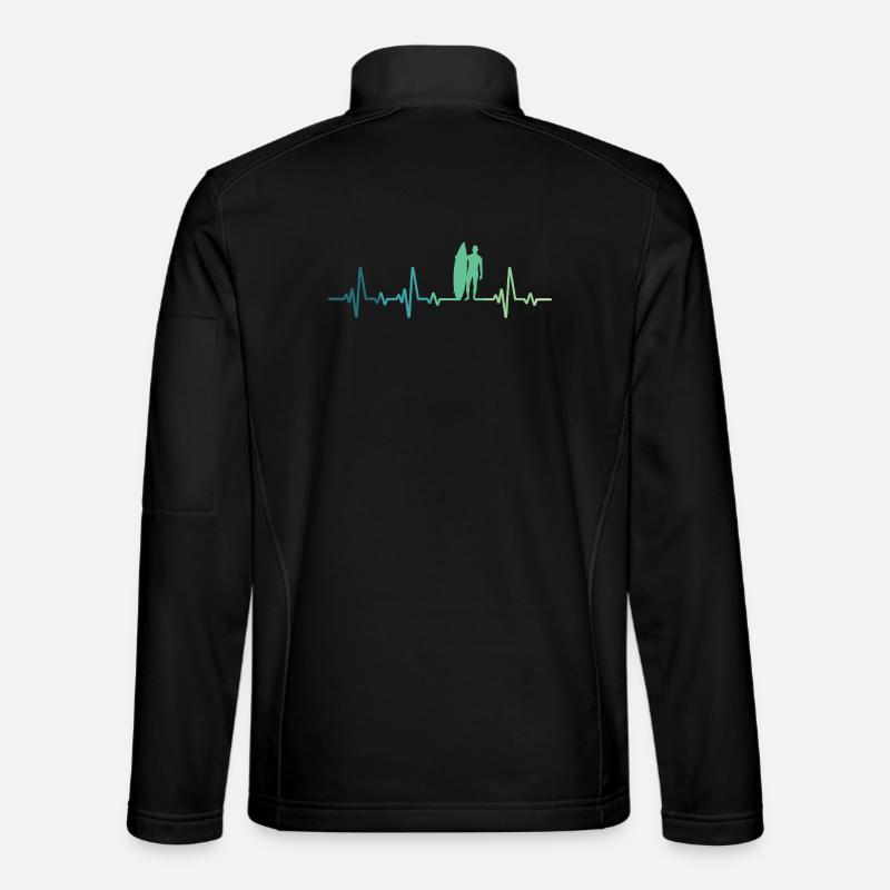 Surf-Herzschlag-Surfer-Geschenk - Unisex Softshelljacke - Schwarz