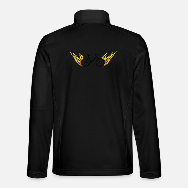 Fahrrad mit Flammen - Unisex Softshelljacke - Schwarz