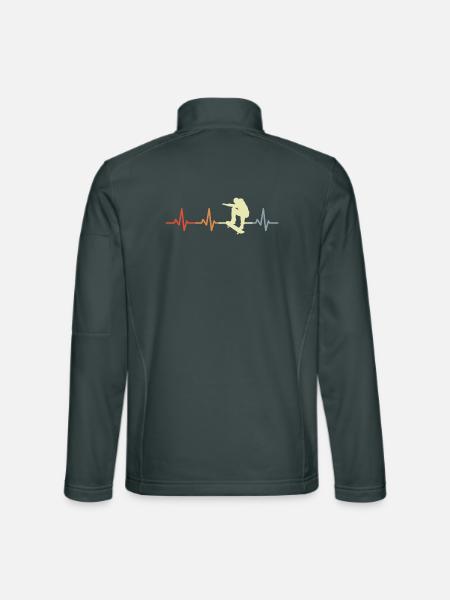 Vintage Skater Herzklopfen - Unisex Softshelljacke - Dunkelgrau - Hinten