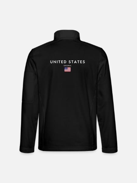 Flag of the United States - Unisex Softshell Jacket - black - Back