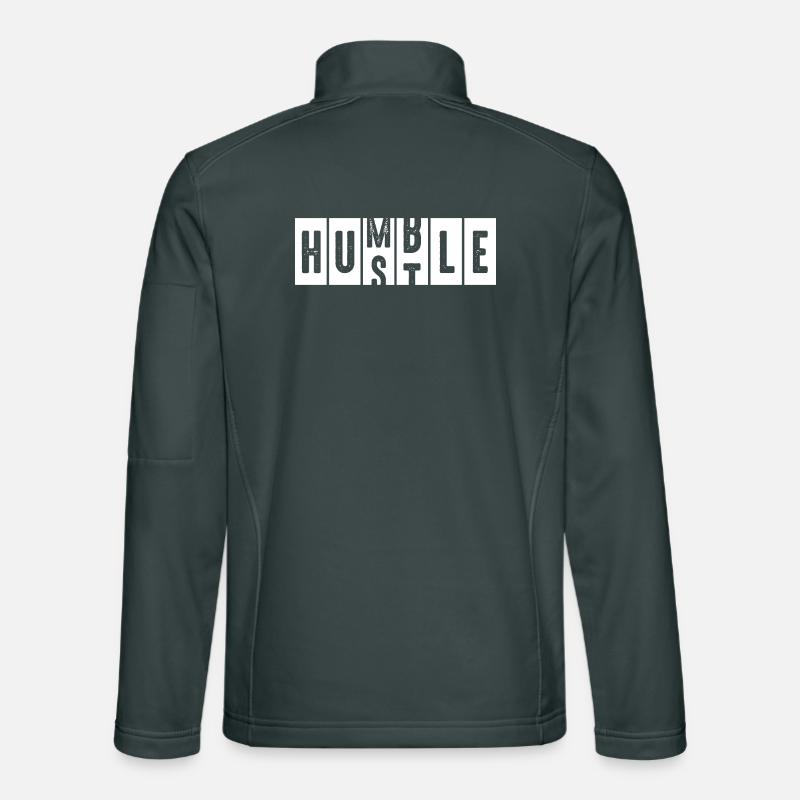Humble Hustle Distressed Lettering Unisex Softshell Jacket