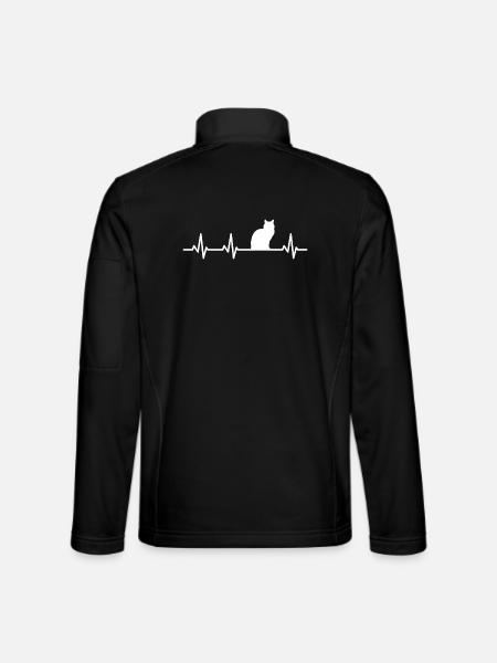 Cat Heartbeat - Unisex Softshell Jacket - black