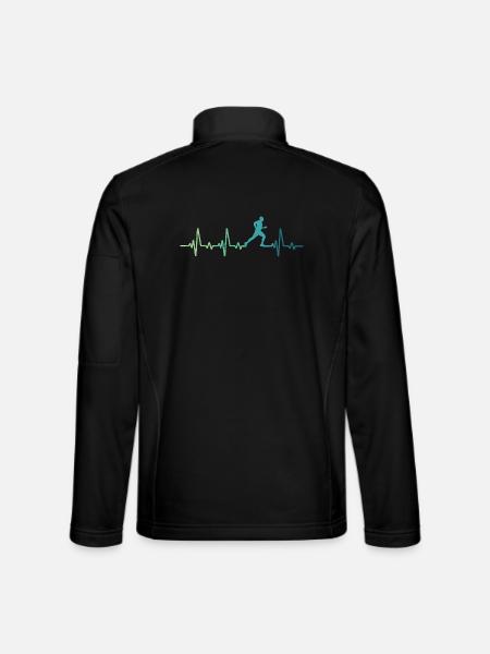 running heartbeat running gift running - Unisex Softshell Jacket - black