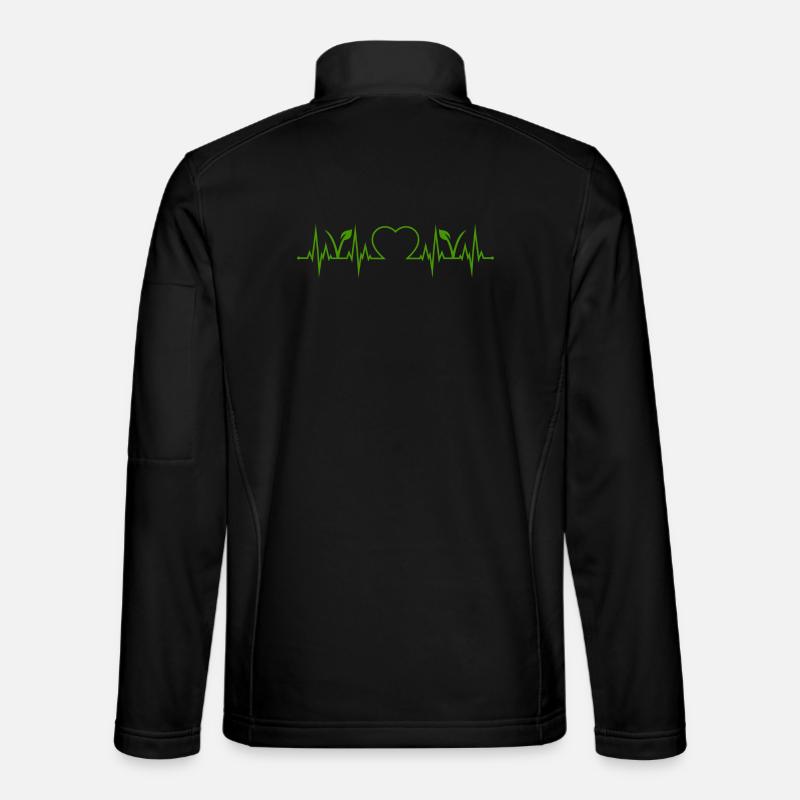 Vegan Vegetarisch Herzschlag  - Unisex Softshelljacke - Schwarz