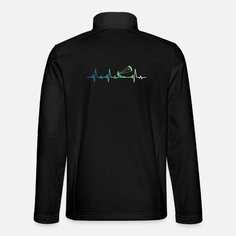 Kitesurf battement de coeur Kiteboard Surf - Veste en tissu softshell Unisexe - noir