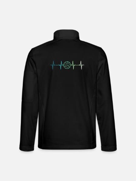 Volleyball-Herzschlag-Volleyballspieler - Unisex Softshelljacke - Schwarz - Hinten