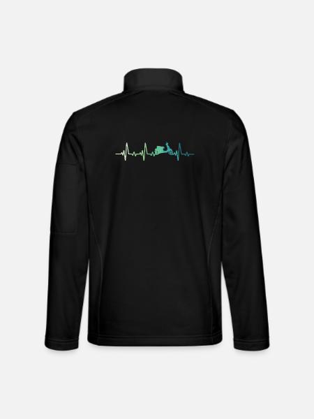 Scooter battement de coeur cyclomoteur roller - Veste en tissu softshell Unisexe - noir - Dos