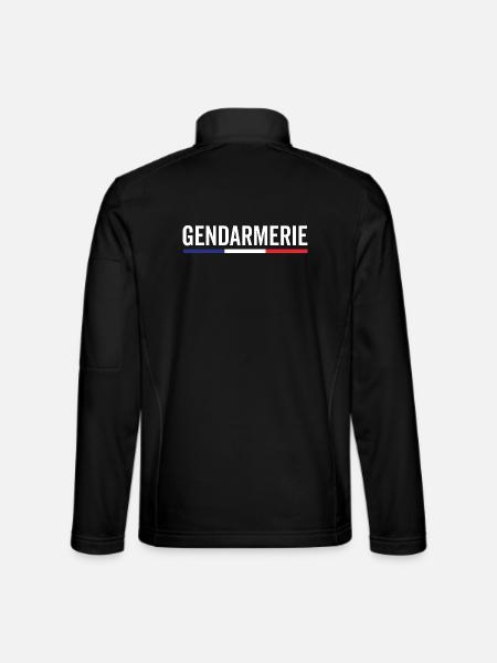 Gendarmerie France Detailed Emblem - Unisex Softshell Jacket - black - Back