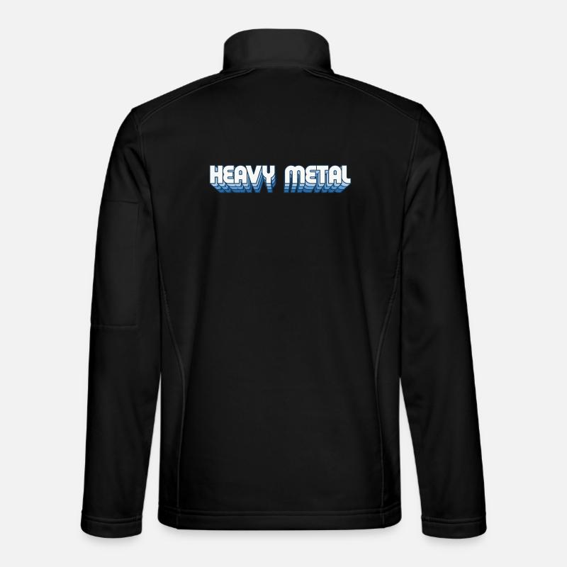 Heavy Metal Style Rétro Texte Logo - Veste en tissu softshell Unisexe - noir