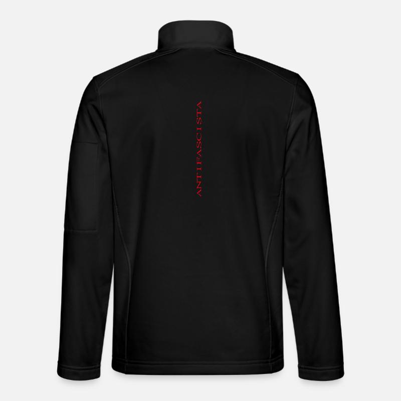 Lettrage antifasciste vertical (étiré) - Veste en tissu softshell Unisexe - noir