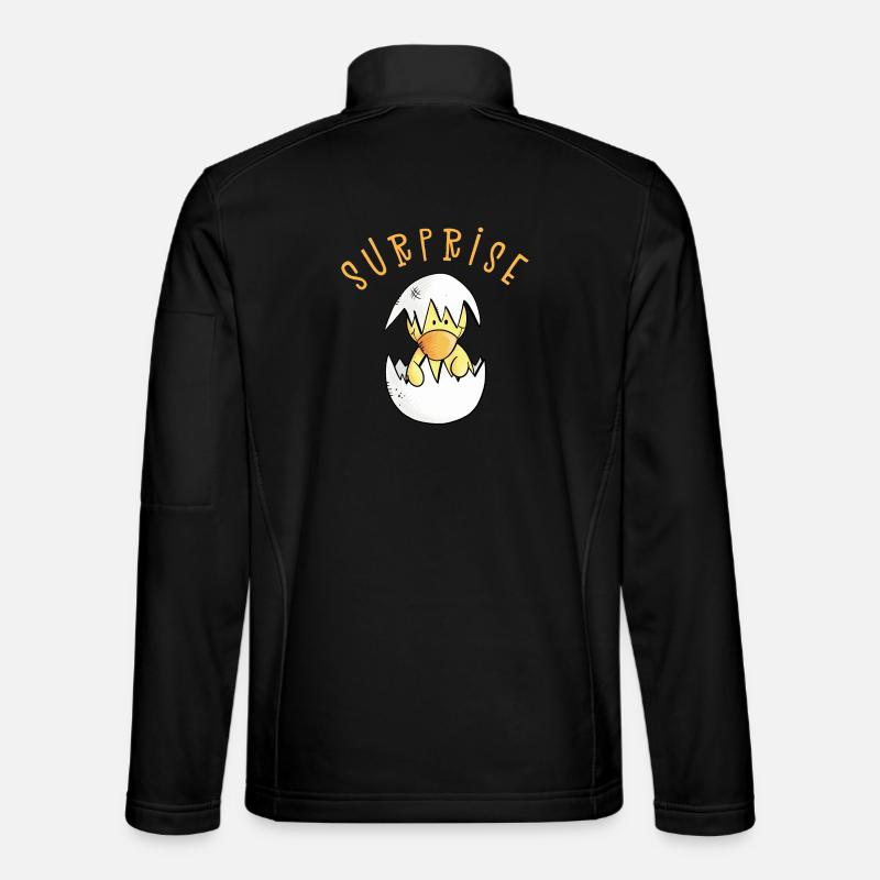 Surprise I oeuf de poule I cadeau de grossesse Veste en tissu softshell Unisexe