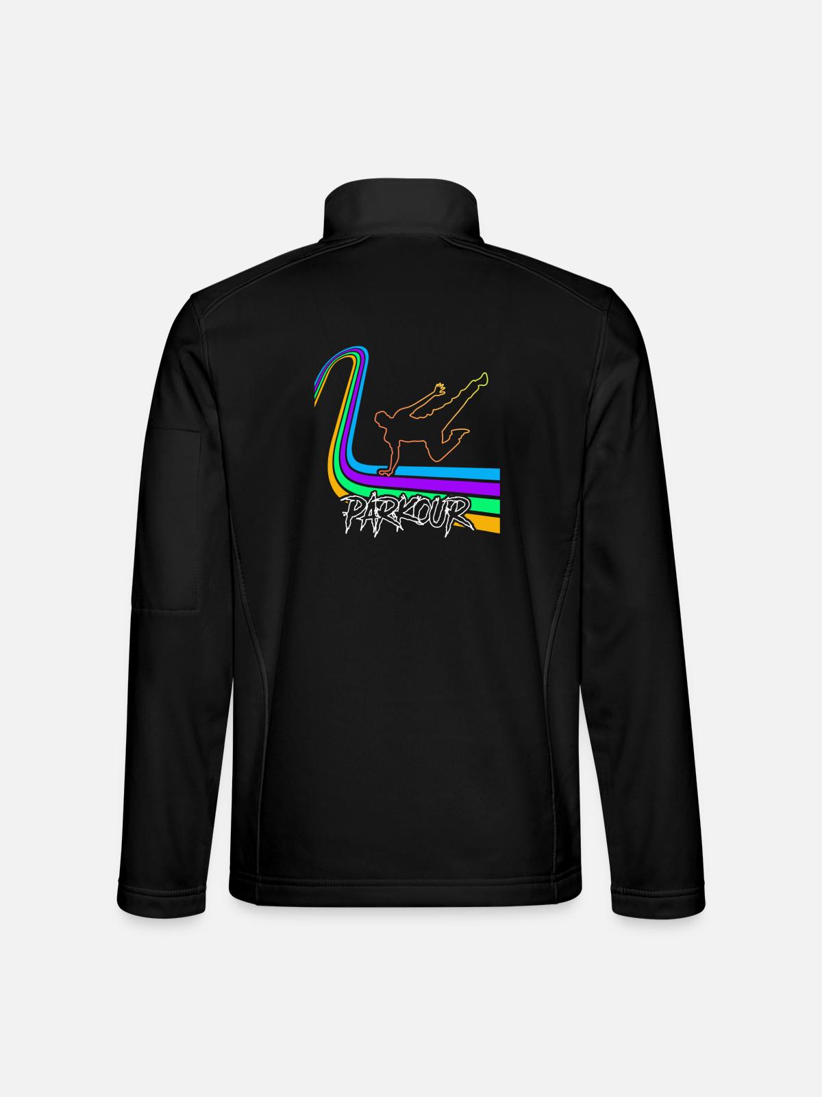 Parkour - Veste en tissu softshell Unisexe - noir - Dos