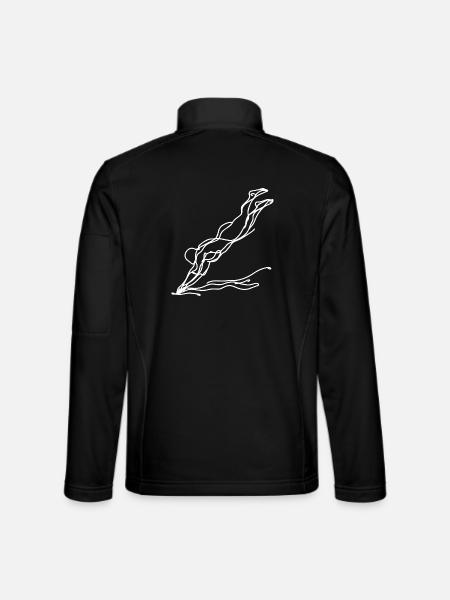 Croquis de fille nageuse - Veste en tissu softshell Unisexe - noir - Dos