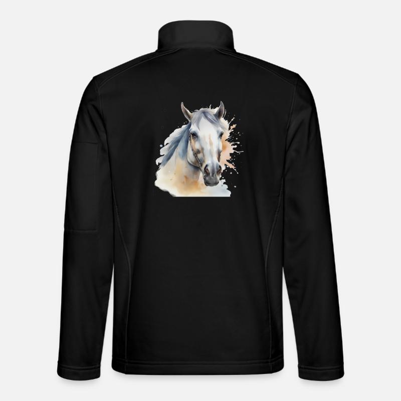Pferdekopf Pferd Pferde Ross Gaul Hengst - Unisex Softshelljacke - Schwarz